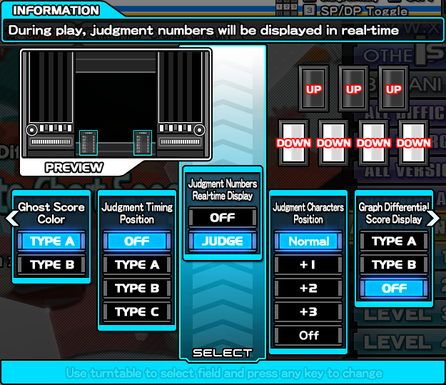 JUDGE display option